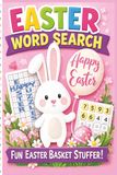 Easter Word Search: Happy Easter Basket Stuffer for kids. Easy 12x12 Grid for beginners ages 6-10 | 98 Puzzles, 3D Mazes, Word Finds & Number Finds