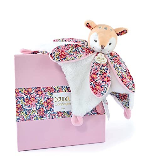 Doudou et Compagnie - Boh'aime DC4021 knuffeldier bloemblaadje – roze – 27 cm – geboortecadeau – mooie geschenkdoos