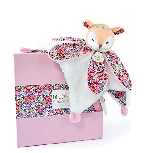 Doudou et Compagnie Boh'aime DC4021 knuffeldier bloemblaadje - roze - 27 cm - geboortecadeau
