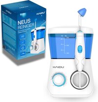 HAIDU Neusdouche Pro – 10 Standen – 600ml Waterreservoir – 4 Opzetstukken – Neusspoeler effectief tegen Neusverkoudheid, Bijholteontsteking, Hooikoorts, Sinusitis