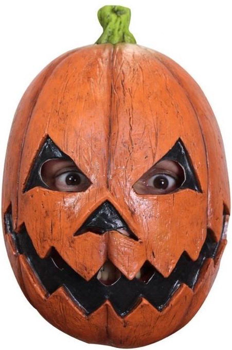 Partychimp Jack O'lantern Hoofdmasker - Oranje/Zwart - One Size