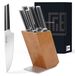 Messer Set de couteaux, 6 pièces avec bloc à couteaux, en acier inoxydable X50CrMoV15, peu encombrant