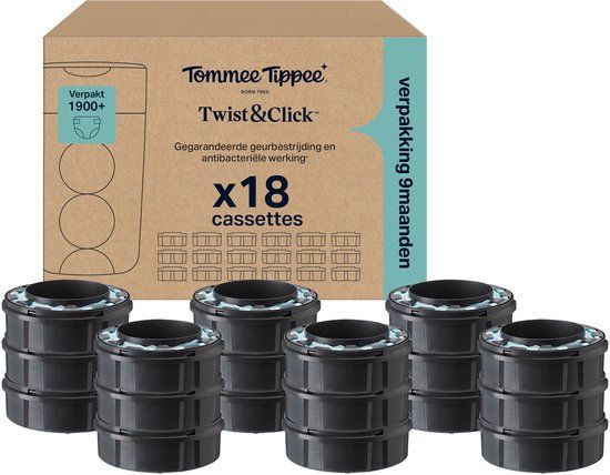Tommee Tippee Twist & Click Navulcassettes - 18 stuks
