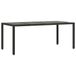 vidaXL Table de jardin avec plateau en verre, noir, 190x90x75 cm, polyrotin