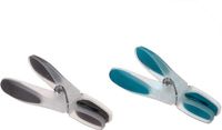 5Five wasknijpers - 24 stuks - grijs en blauw - 8 cm - kunststof