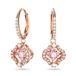 Swarovski Una Oorhangers, Klavertje, Roze, Roségoudkleurige toplaag