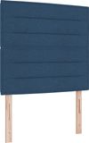 vidaXL Boxspring bed met matras met LED Blauw 90 x 190 cm Stof