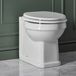 Hudson Reed Richmond Cuvette WC rétro à poser blanche – Abattant avec charnières bronze huilé