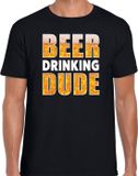 Bellatio Decorations Beer drinking dude drank fun t-shirt zwart voor heren - bier drink shirt kleding XXL