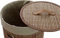 DKD Home Decor Wasmand Bamboe Polyester Beige Rond 38 x 38 x 60 cm