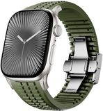 By Qubix - Redefine siliconen band - Groen - Geschikt voor Apple Watch 44 mm / 45 mm / 46 mm / 49 mm