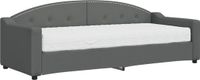 vidaXL Slaapbank met matras 80x200 cm stof donkergrijs