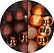 Merkloos / Sans marque Billiet - Vanlaere 24x stuks kunststof kerstballen mix van donkerbruin en koper 6 cm