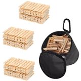 Sorex Sorx - Wasknijpers zak met karabijn ophanghaak - 150x wasknijpers hout