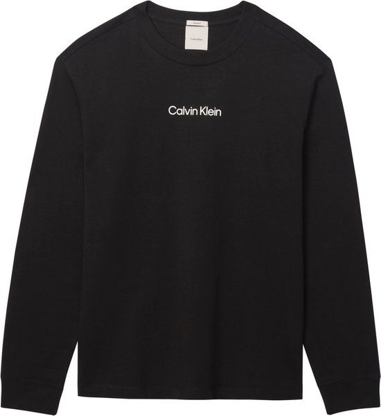 Calvin Klein Iconic Logo Ronde Hals Korte Mouw Jersey Katoen Heren T-shirt S Zwart