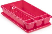 Plasticforte Afwas afdruiprek met lekbak - fuchsia roze - kunststof - 45 x 26 x 9 cm
