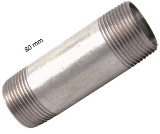 KIRCHHOFF GI Dubbele Buisnippel - Gegalvaniseerd - 1\" x 80 mm
