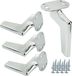 Loft Set de 4 pieds de meuble, chromé argenté - 12 cm de haut