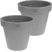 Prosperplast Bloempot/plantenpot voor binnen en buiten - 2x - D20 x H18 cm - lichtgrijs - kunststof