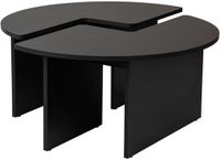 Hanah Home Houten salontafel "Moira" 90 x 90 x 41 cm - Zwart hout