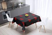Bonamaison Tafelkleed, Anti-Mold, Sneldrogend, Waterdicht, 100% Polyester Tafellaken, rood Zwart, 140 x 140 Cm