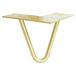 WAGNER Meubelpoot/tafelpoot/meubelvoet - Hairpin Leg - Retro Style - Staal gepoedercoat goudkleurig, 12 x 12 x 10 cm, poot conisch/schuin verlopend, geïntegreerde schroefplaat