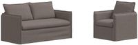 vidaXL Bankstel 2-zits Taupe Stof