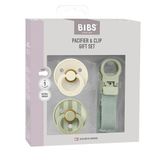 Bibs Bibs Colour & Clip Gift Set Klassieke speen Rond Latex Salie