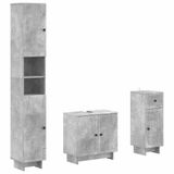 vidaXL - 3-delig - badkamerkast - set - EDE - Betongrijs - Bewerkt - hout