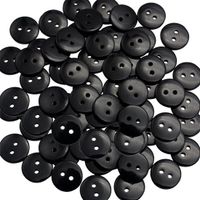 100 PLATEYTR 100 stuks knopen, zwarte plastic knutselknopen, ronde naai-harsknopen met 4 ogen, basisknopen om te breien met opbergdoos voor vervangende schilderij- en cadeaudecoratie, 9 mm