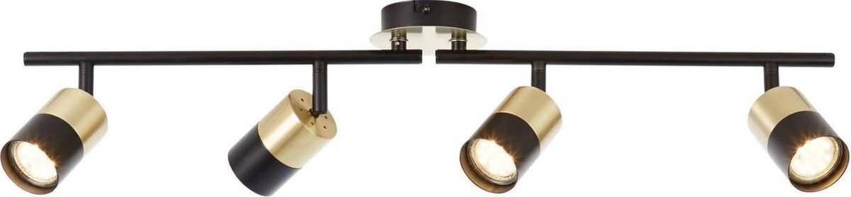 Brilliant lamp Maribel spot buis 4flg geborsteld messing / zwart | 4x PAR51, GU10, 5W, geschikt voor reflectorlampen (niet inbegrepen) | Schaal A ++ tot E | Draaibare koppen / draaibare armen