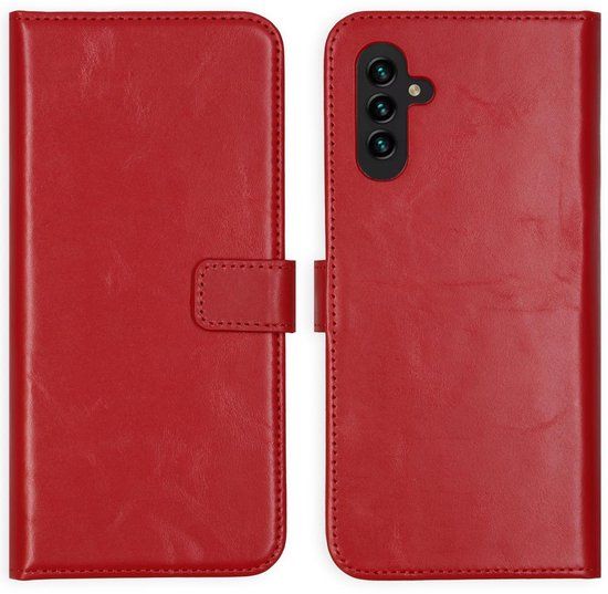 Selencia Echt Leren Bookcase voor Samsung Galaxy A13 (5G) / A04s - Rood