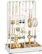 SONGMICS Présentoir à bijoux, organisateur de bijoux, cadre en métal, plateau à bijoux en velours, rangement de bijoux pour colliers, bracelets, boucles d'oreilles, bagues, idée cadeau, blanc JJS021W01