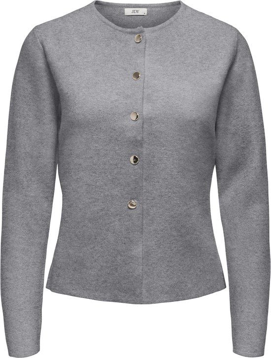 JDY Jacqueline de Yong Vest Jdyprime Life L/s On Fitted Cardiga 15347276 Medium Grey Melange Dames Maat - S