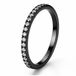 LGT JWLS Zwarte Smalle Damesring met Rij Heldere Zirkonia - 16mm