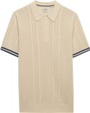 Superdry Poloshirt Knitted Texture Ss Polo M1110458a Oatmeal Beige Mannen Maat - M