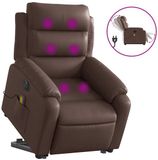 vidaXL Fauteuil releveur électrique similicuir marron