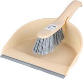 Urban Living Stoffer en blik set - zalm roze - kunststof - 32 x 22 cm
