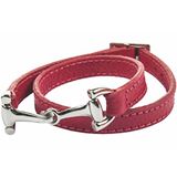 HKM Bit Lederen armband Rozerood Eén maat