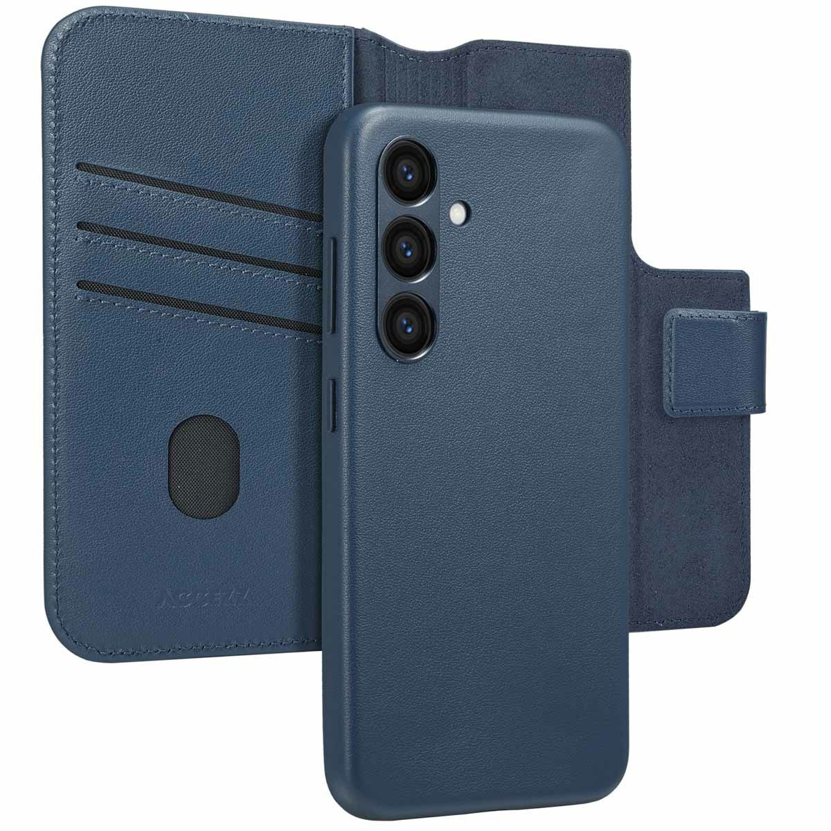 Accezz Leather Bookcase 2-in-1 with MagSafe for Samsung Galaxy S24 - Nightfall Blue