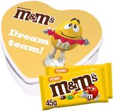 M&M's geschenkdoos hartje 'Dreamteam' - peanut - chocolade met pinda - chocoladecadeau - 2 zakjes M&M's - 90g