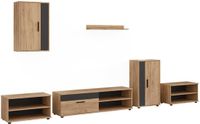 Vicco Woonwand Berno, Goudkleurig Eiken/Antraciet, Set van 6 stuks