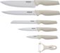 MICHELINO 6-delig messen-set, snijset met schilmes, serie Alythia, beige