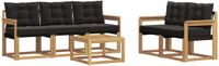 vidaXL Bank loungeset Wit en zwart