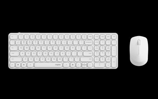 Rapoo 9310M Toetsenbord Inclusief Muis Kantoor RF-draadloos + Bluetooth Wit
