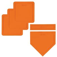 Franklin Sports Gegooide honkbalbasis met thuisplaat en werperrubber - rubberen basisset perfect voor honkbal, bijbal en kickball - vijfdelig oranje