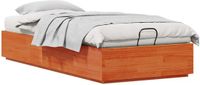 vidaXL - Ottomaans bedframe met opbergruimte - Wasbruin - 90 x 200 cm
