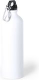 Merkloos / Sans marque Makito Western Europe Drinkfles Thor - wit - aluminium - schroefdop - 800 ml - met karabijnhaak