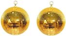Merkloos 2x Disco spiegel ballen goud 30 cm