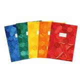 HERMA 20243 5 stuks A4-notitieboekomslagen van geraffineerd karton met etiketteringsveld, van stevig en extra sterk papier, notitieboekomslag met zeshoekig patroon voor schoolschriften, kleurrijk